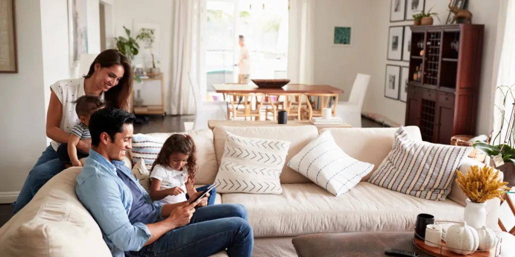 Family relaxing together